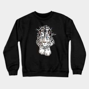 STUCK White Tiger Crewneck Sweatshirt